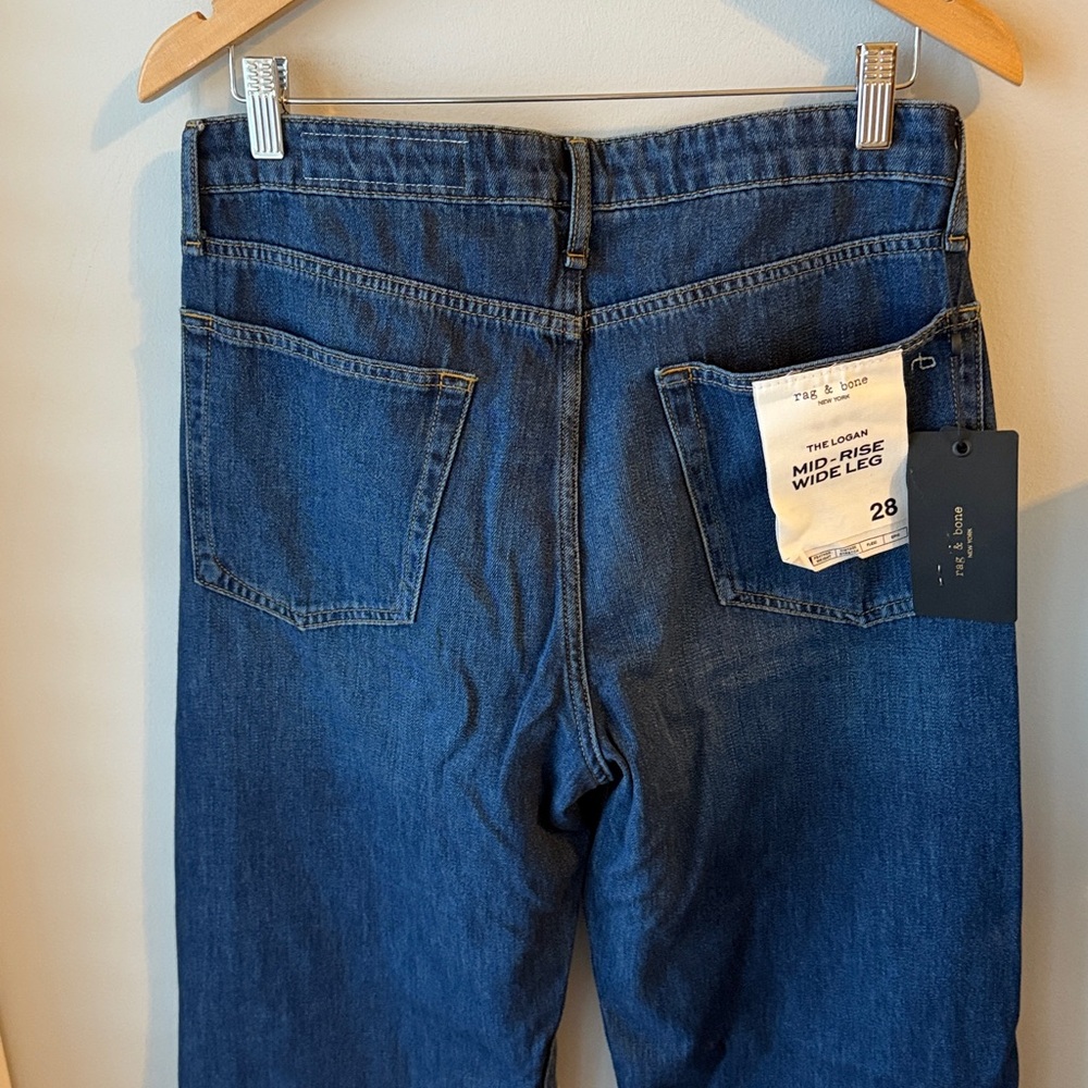 Rag & Bone The Logan Annalise Mid Rise Wide Leg Denim Jean NWT - Picture 12 of 15